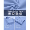COOFANDY Mens Oxford Shirt Long Sleeve Dress Shirt Casual Button Down Shirt(Light Blue)