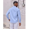 COOFANDY Mens Oxford Shirt Long Sleeve Dress Shirt Casual Button Down Shirt(Light Blue)
