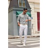 COOFANDY Mens Oxford Shirt Long Sleeve Dress Shirt Casual Button Down Shirt(Light Grey)