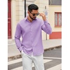 COOFANDY Mens Oxford Shirt Long Sleeve Dress Shirt Casual Button Down Shirt(Light Purple)