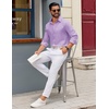 COOFANDY Mens Oxford Shirt Long Sleeve Dress Shirt Casual Button Down Shirt(Light Purple)