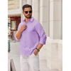 COOFANDY Mens Oxford Shirt Long Sleeve Dress Shirt Casual Button Down Shirt(Light Purple)