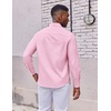 COOFANDY Mens Oxford Shirt Long Sleeve Dress Shirt Casual Button Down Shirt(Pink)