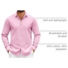 COOFANDY Mens Oxford Shirt Long Sleeve Dress Shirt Casual Button Down Shirt(Pink)