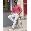 COOFANDY Mens Oxford Shirt Long Sleeve Dress Shirt Casual Button Down Shirt(Red)