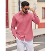 COOFANDY Mens Oxford Shirt Long Sleeve Dress Shirt Casual Button Down Shirt(Red)