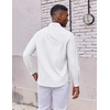 COOFANDY Mens Oxford Shirt Long Sleeve Dress Shirt Casual Button Down Shirt(White)