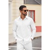 COOFANDY Mens Oxford Shirt Long Sleeve Dress Shirt Casual Button Down Shirt(White)
