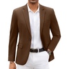 COOFANDY Men Blazer Jacket Lightweight Knit Sport Coats Casual Suit Jackets(Brown)