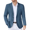 COOFANDY Mens Casual Knit Blazer Stretch Sport Coat Two Button Suit Jackets(Blue)