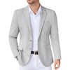 COOFANDY Mens Casual Knit Blazer Stretch Sport Coat Two Button Suit Jackets(Light Heather Grey)