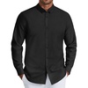 COOFANDY Mens Oxford Shirt Long Sleeve Dress Shirt Casual Button Down Shirt(Black)