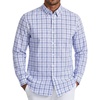 COOFANDY Mens Oxford Shirt Long Sleeve Dress Shirt Casual Button Down Shirt(Check-blue & White)