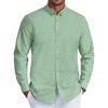 COOFANDY Mens Oxford Shirt Long Sleeve Dress Shirt Casual Button Down Shirt(Grey Green)