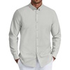 COOFANDY Mens Oxford Shirt Long Sleeve Dress Shirt Casual Button Down Shirt(Light Grey)