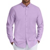 COOFANDY Mens Oxford Shirt Long Sleeve Dress Shirt Casual Button Down Shirt(Light Purple)