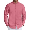 COOFANDY Mens Oxford Shirt Long Sleeve Dress Shirt Casual Button Down Shirt(Red)