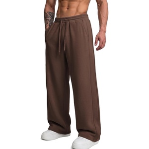 COOFANDY Men’s Casual Baggy Sweatpants Cotton Wide Leg Drawstring Pants(Brown)