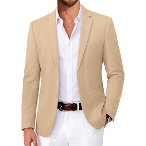COOFANDY Men’s Casual Blazer Slim Fit Two Button Knit Sport Coat(Khaki)