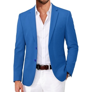 COOFANDY Men’s Casual Blazer Slim Fit Two Button Knit Sport Coat(Royal Blue)