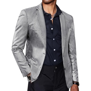 COOFANDY Mens Metallic Jacket Casual Sport Coat 70s Party Disco Outfits(02_silver)