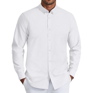 COOFANDY Mens Oxford Shirt Long Sleeve Dress Shirt Casual Button Down Shirt(White)