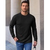 COOFANDY Mens Long Sleeve Crew Neck T Shirts Cotton Pullover Sweatshirt(Black)