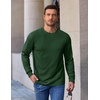 COOFANDY Mens Long Sleeve Crew Neck T Shirts Cotton Pullover Sweatshirt(Green)