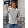 COOFANDY Mens Long Sleeve Crew Neck T Shirts Cotton Pullover Sweatshirt(Light Grey)