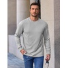 COOFANDY Mens Long Sleeve Crew Neck T Shirts Cotton Pullover Sweatshirt(Light Grey)