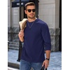 COOFANDY Mens Long Sleeve Crew Neck T Shirts Cotton Pullover Sweatshirt(Navy)