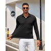 COOFANDY Men’s Long Sleeve Polo Shirt Golf Lightweight Breathable Moisture Wicking Shirt for Business Casual Work Outdoor(1 Pack Black)