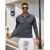 COOFANDY Men’s Long Sleeve Polo Shirt Golf Lightweight Breathable Moisture Wicking Shirt for Business Casual Work Outdoor(1 Pack Dark Grey)