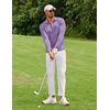 COOFANDY Men’s Long Sleeve Polo Shirt Golf Lightweight Breathable Moisture Wicking Shirt for Business Casual Work Outdoor(1 Pack Lilac)