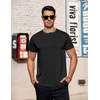 COOFANDY Men’s T-Shirts Henley Short Sleeve Cotton Shirts Button Tee Tops(Black)