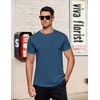 COOFANDY Men’s T-Shirts Henley Short Sleeve Cotton Shirts Button Tee Tops(Blue)