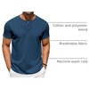COOFANDY Men’s T-Shirts Henley Short Sleeve Cotton Shirts Button Tee Tops(Blue)
