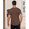 COOFANDY Men’s T-Shirts Henley Short Sleeve Cotton Shirts Button Tee Tops(Brown)