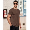 COOFANDY Men’s T-Shirts Henley Short Sleeve Cotton Shirts Button Tee Tops(Brown)