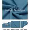 COOFANDY Men’s T-Shirts Henley Short Sleeve Cotton Shirts Button Tee Tops(Captain’s Blue)