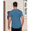 COOFANDY Men’s T-Shirts Henley Short Sleeve Cotton Shirts Button Tee Tops(Captain’s Blue)