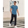 COOFANDY Men’s T-Shirts Henley Short Sleeve Cotton Shirts Button Tee Tops(Captain’s Blue)