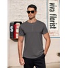 COOFANDY Men’s T-Shirts Henley Short Sleeve Cotton Shirts Button Tee Tops(Dark Grey)