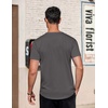 COOFANDY Men’s T-Shirts Henley Short Sleeve Cotton Shirts Button Tee Tops(Dark Grey)