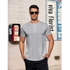 COOFANDY Men’s T-Shirts Henley Short Sleeve Cotton Shirts Button Tee Tops(Grey)