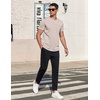 COOFANDY Men’s T-Shirts Henley Short Sleeve Cotton Shirts Button Tee Tops(Khaki)