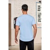 COOFANDY Men’s T-Shirts Henley Short Sleeve Cotton Shirts Button Tee Tops(Light Blue)