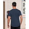 COOFANDY Men’s T-Shirts Henley Short Sleeve Cotton Shirts Button Tee Tops(Navy Blue)