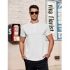 COOFANDY Men’s T-Shirts Henley Short Sleeve Cotton Shirts Button Tee Tops(White)