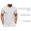 COOFANDY Men’s T-Shirts Henley Short Sleeve Cotton Shirts Button Tee Tops(White)